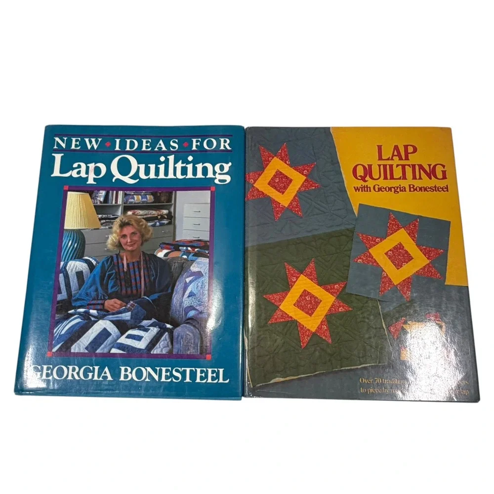 Georgia Bonesteel Blue Yellow Lap Quilting Book Set Hardcover Traditional DIY